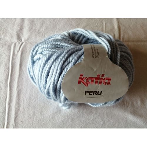 Lot De 7 Pelotes Katia Peru Colori Bleu Clair 40 % Laine 40 % Acrylique 20 % Alpaga