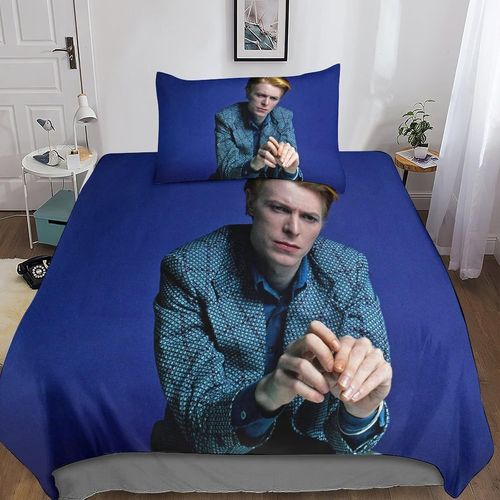 David Bowie Housse De Couette Rock 'n' Roll Chanteuse D Parure De Lit Avec Fermeture ¨¤ Glissi¨¨Re Et Taies D'oreiller Pour Chambre D'enfants Adultes Simple£¨Xcm£© 200 X 200 Cm