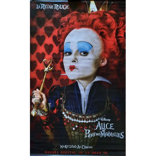 Alice Au Pays Des Merveilles (Alice In Wonderland) La Reine Rouge, Iracebeth -Véritable Affiche De Cinéma Roulée -Kakémono Plastifié-Format 149,5x242 Cm - De Tim Burton Avec Helena Bonham Carter -2010