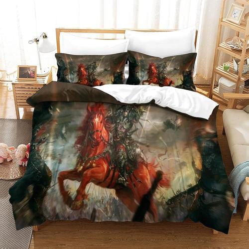 Knight Warrior Horsed Housse De Couette Housse De Couette En Microfibre Avec Fermeture Zipeer Pour Enfants Adolescents Adultes Ensembles De Literie Pi¿¿Ces Simp 200 X 200 Cm