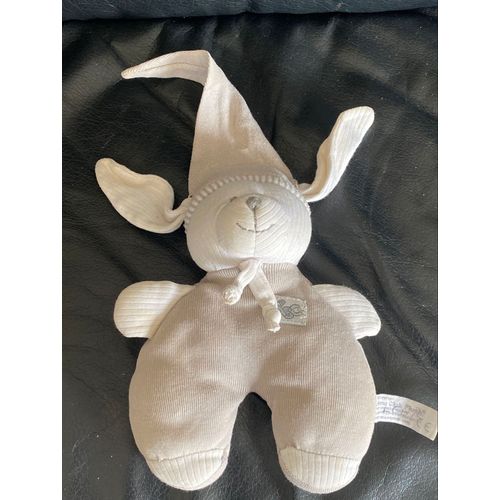 Doudou Peluche Chien Blanc Et Gris Bonnet Abc Anna Club Plush 20-30cm