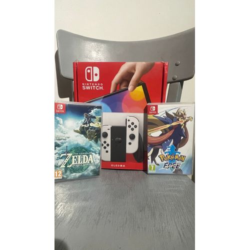 SWITCH OLED + 2 jeux + 1 manette pro