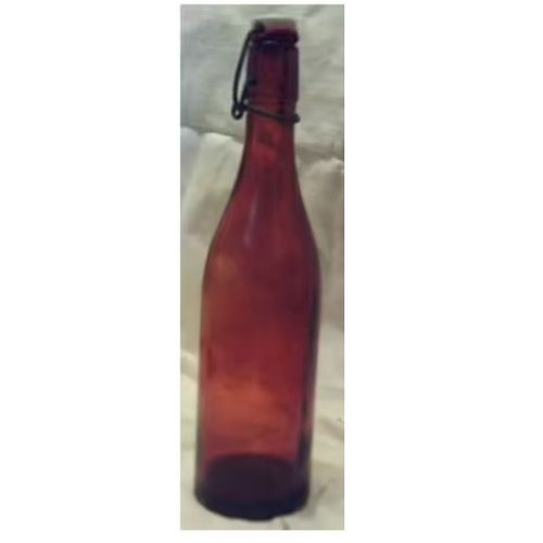 Ancien - Bouteille Brune - Avec Bouchon En Porcelaine - 1/2 L