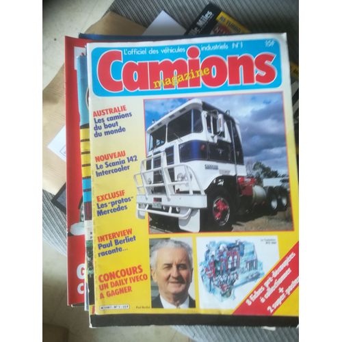 Camions Magazine 1 De 1983 Berliet,Scania Intercooler 142m,Svempas,International Co-9670,Sidess S2000,Leyland Royal Tiger,Cummins Nte 400,Iveco Daily
