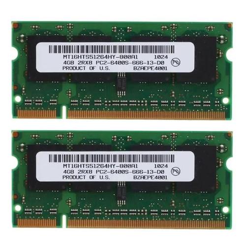 2PCS DDR2 4GB Laptop Ram 800Mhz PC2 SODIMM 2RX8 200 Pins for Intel