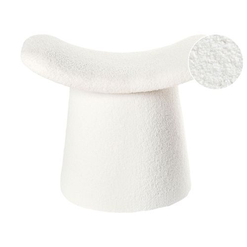 Pouf Riddle Blanc Cassé Fourrure Synthétique 38 Cm 57 Cm