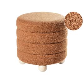 Pouf Chilly Marron Doré Fourrure Synthétique 42 Cm 42 Cm