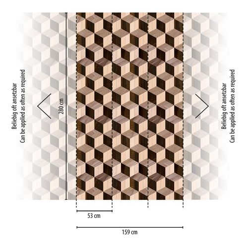 Papier peint photo Profhome 398331-GU papier peint intissé gaufré à chaud lisse 3D mat brun beige 1,59 m x 2,8 m
