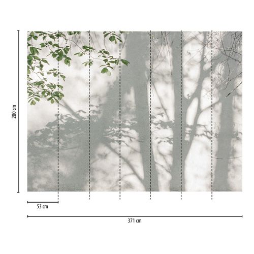 Papier peint photo Profhome 399251-GU papier peint intissé gaufré à chaud lisse avec des ornements floraux mat vert blanc 3,71 m x 2,8 m