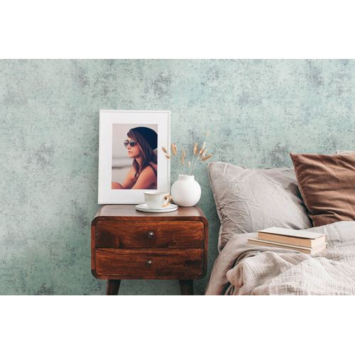 Papier peint aspect crépi Profhome 388327-GU papier peint intissé légèrement texturé à l'aspect béton et des accents métalliques bleu argent gris 5,33 m2