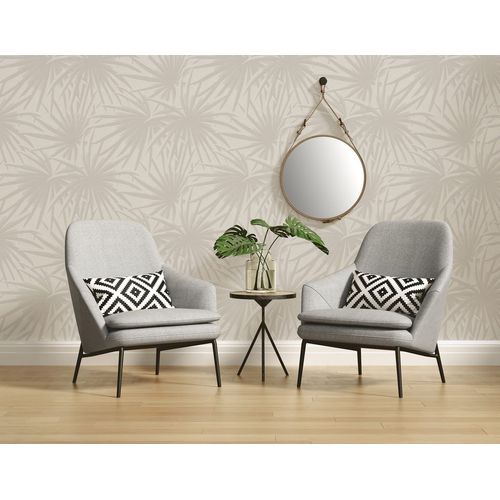 Papier peint nature Profhome 393381-GU papier peint intissé texturé avec des ornements floraux mat crème gris-clair 5,33 m2
