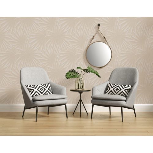 Papier peint nature Profhome 393382-GU papier peint intissé texturé avec des ornements floraux mat beige blanc 5,33 m2
