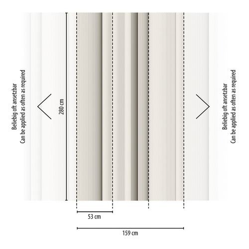 Papier peint photo Profhome 398411-GU papier peint intissé gaufré à chaud lisse avec des rayures mat beige blanc-crème 1,59 m x 2,8 m
