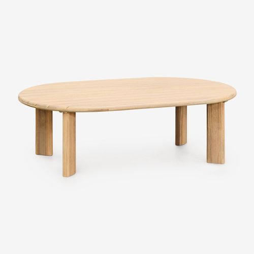 Table Basse Ovale En Bois D'acacia 100x60 Cm Leilan Marrón Acacia Claro