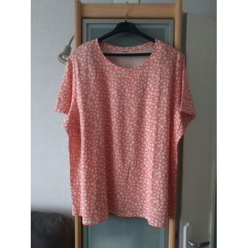 T-Shirt Neuf Taille 54-56 Rose Petites Fleurs Kiabi