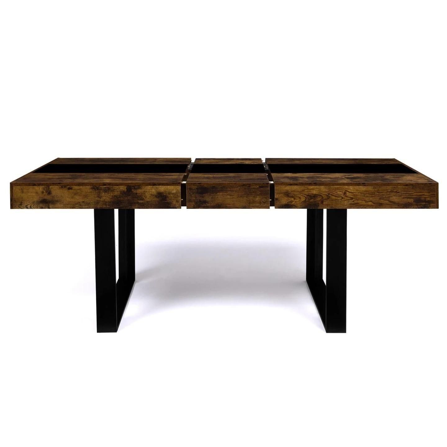 Table  Manger Extensible Rectangle Phoenix 6-10 Personnes Bois Effet Vieil... - 3
