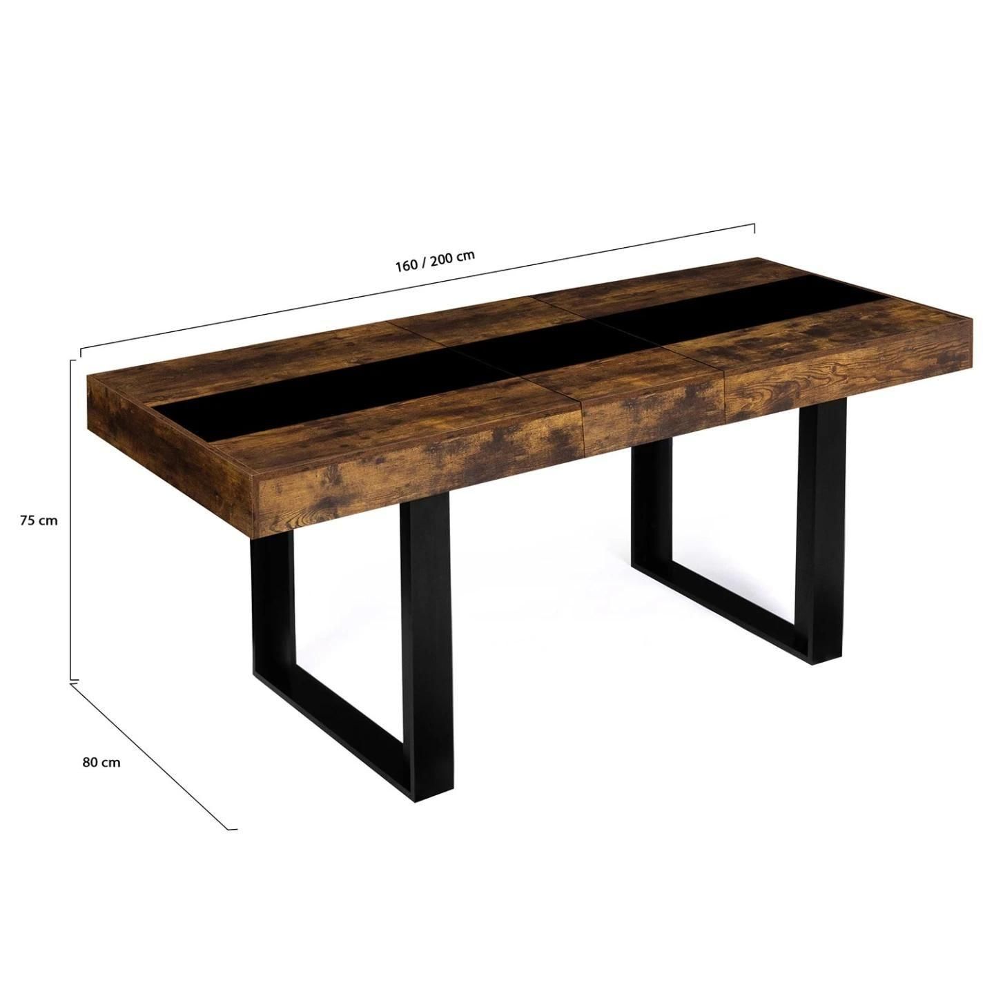 Table  Manger Extensible Rectangle Phoenix 6-10 Personnes Bois Effet Vieil... - 5