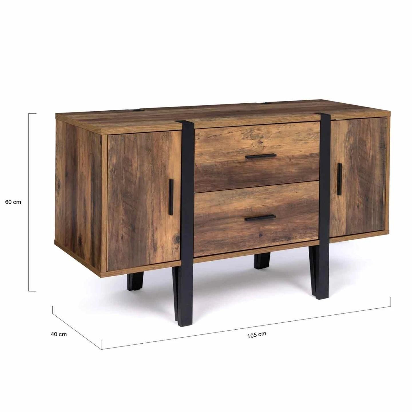 Buffet Bas 105 Cm Austria Bois Pied Épingle - 5