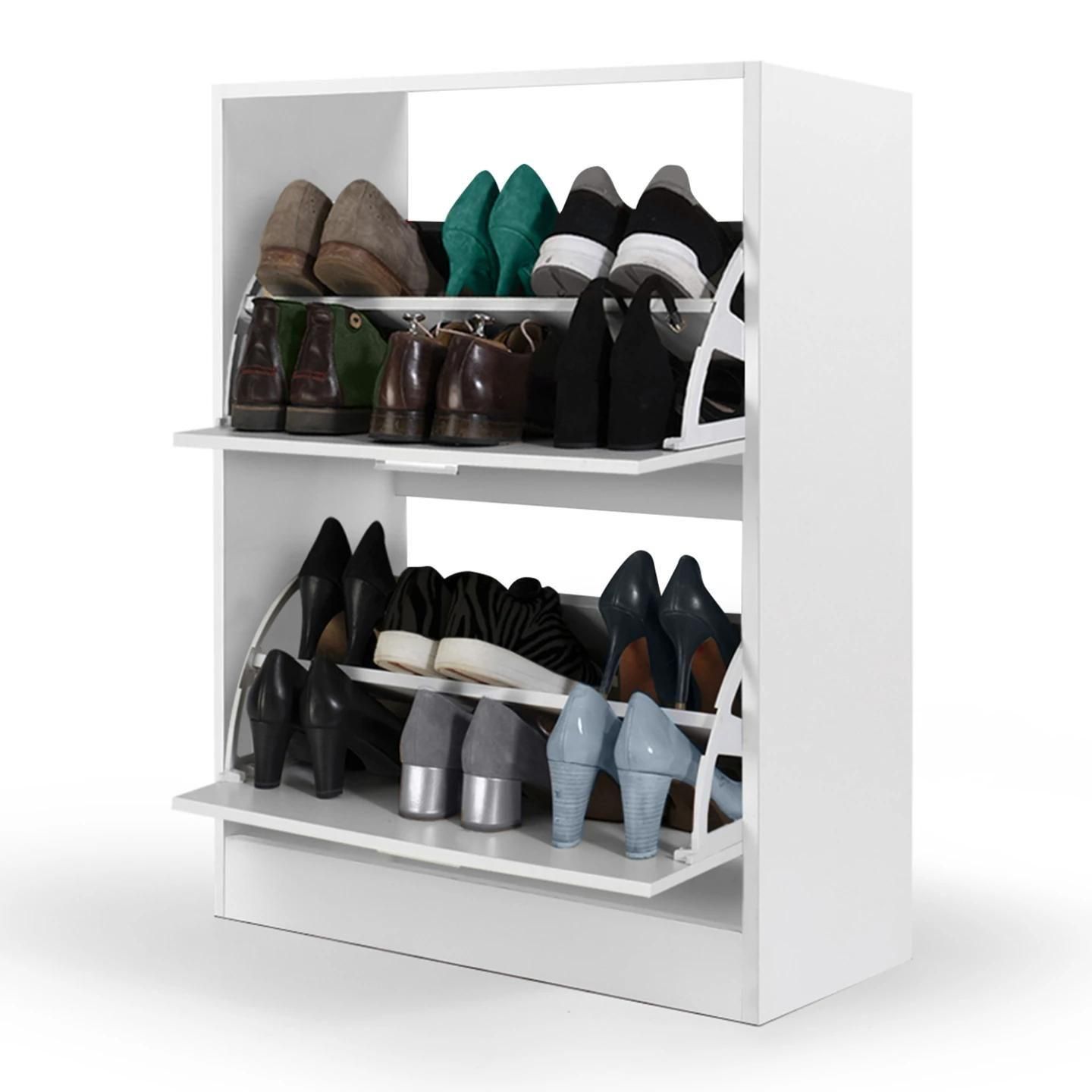 Meuble � Chaussures 2 Portes Blanc - 4