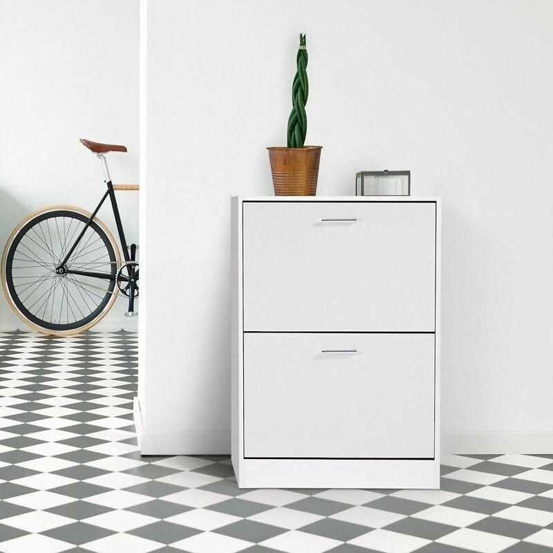 Meuble � Chaussures 2 Portes Blanc - 7