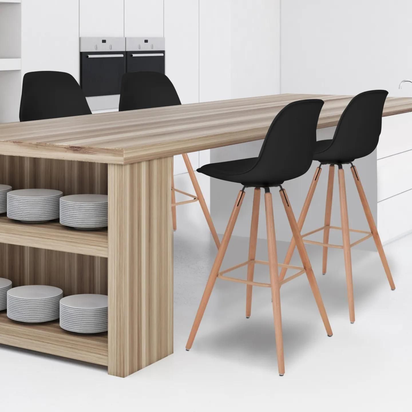 Lot De 4 Tabourets De Bar Sara Noir - 6