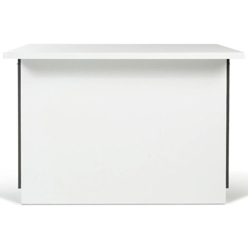 Ilot Central Ivo 120 Cm Blanc Et Gris Avec Plan De Travail - 5