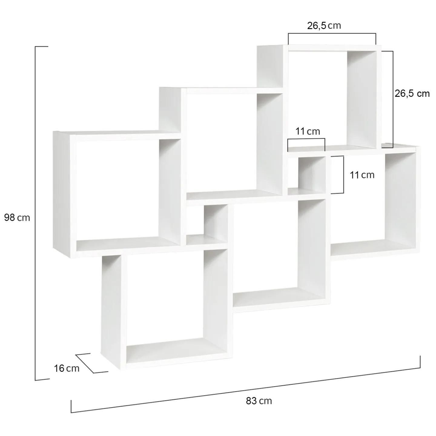 Etag�re Murale Double Position Lucas Blanche - 5
