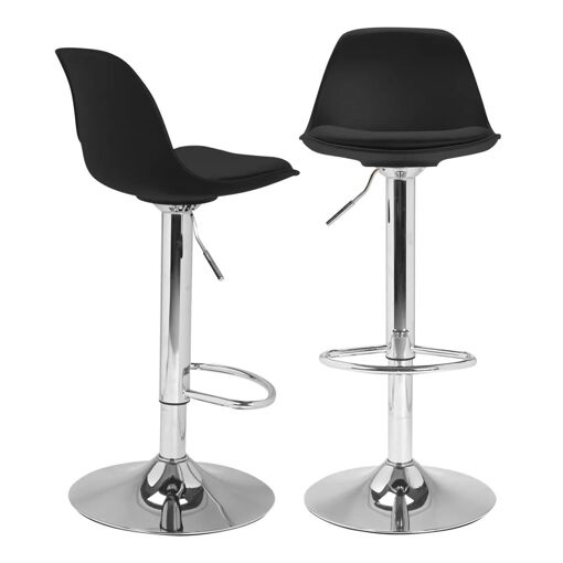 Lot De 2 Tabourets De Bar Karl Design Noir - 2