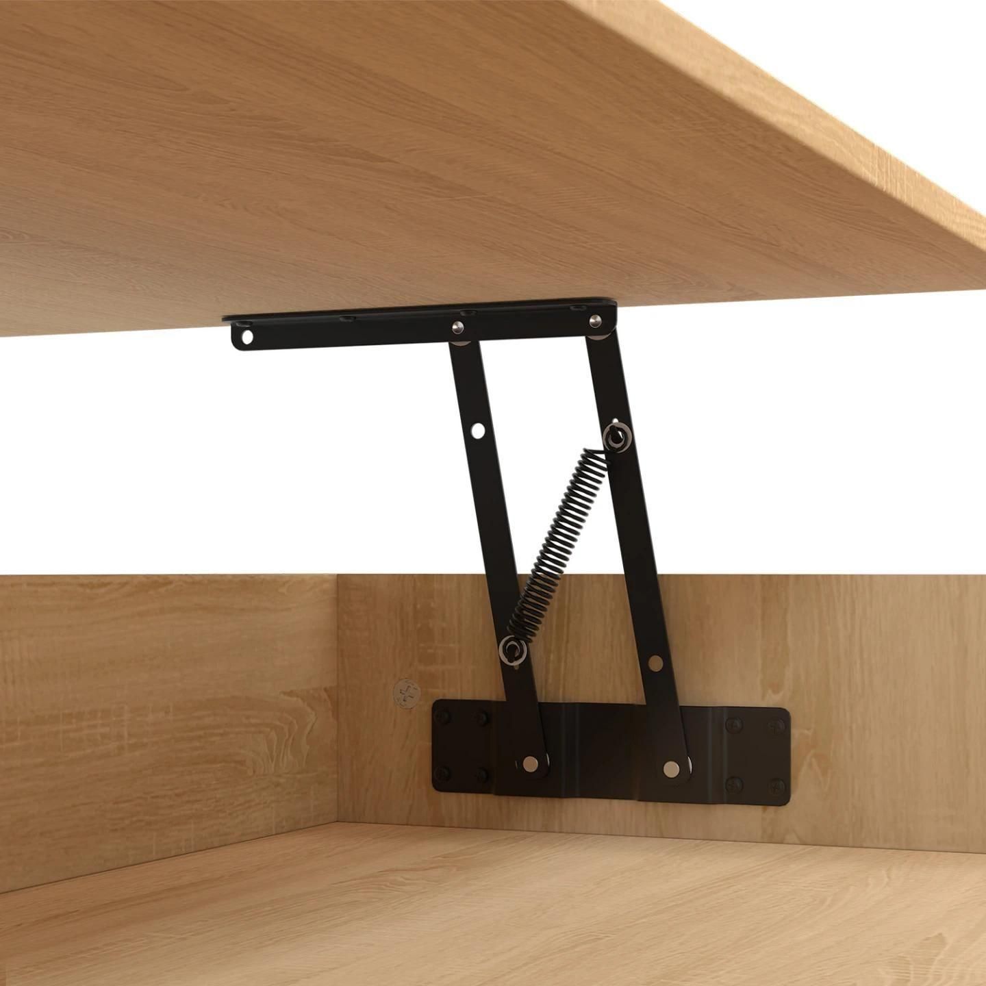 Table Basse Plateau Relevable Eden Bois Et Blanc - 6