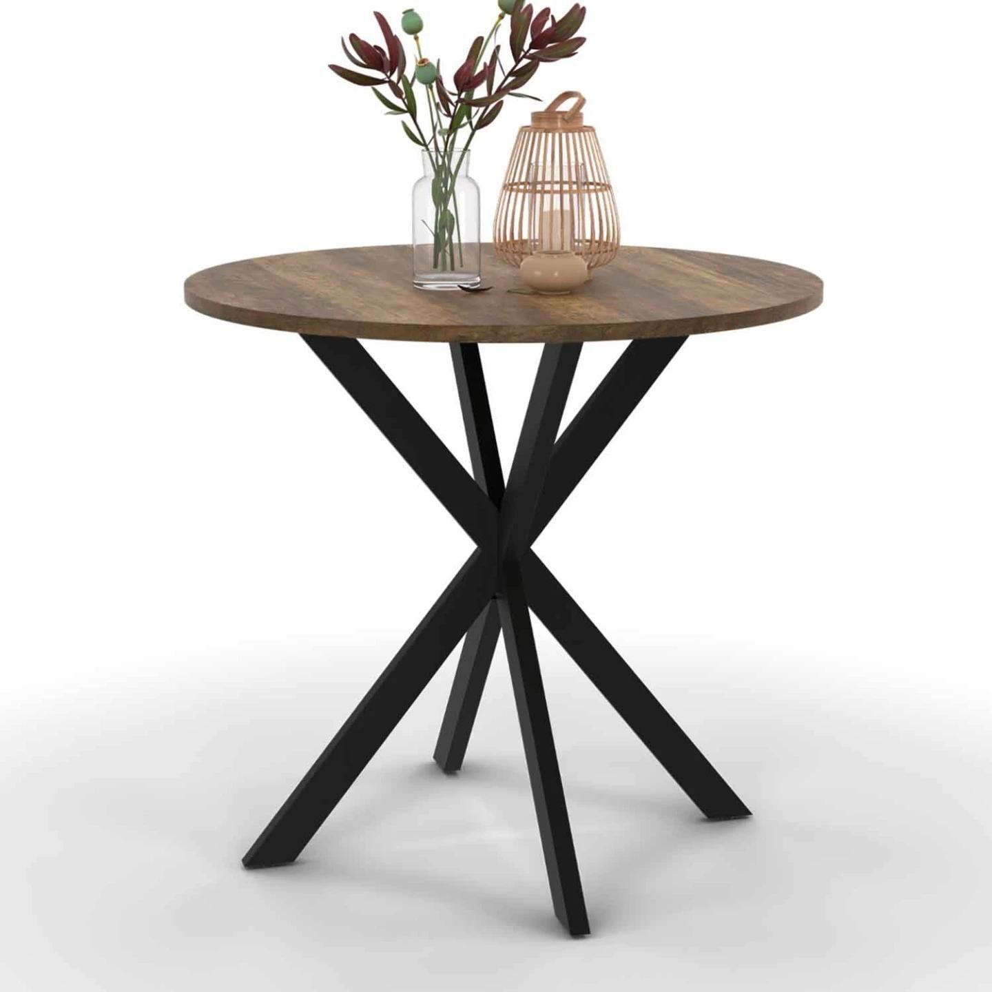 Table  Manger Ronde Alix Plateau Hawkins 2-4 Personnes Pied Araigne Bois ... - 2