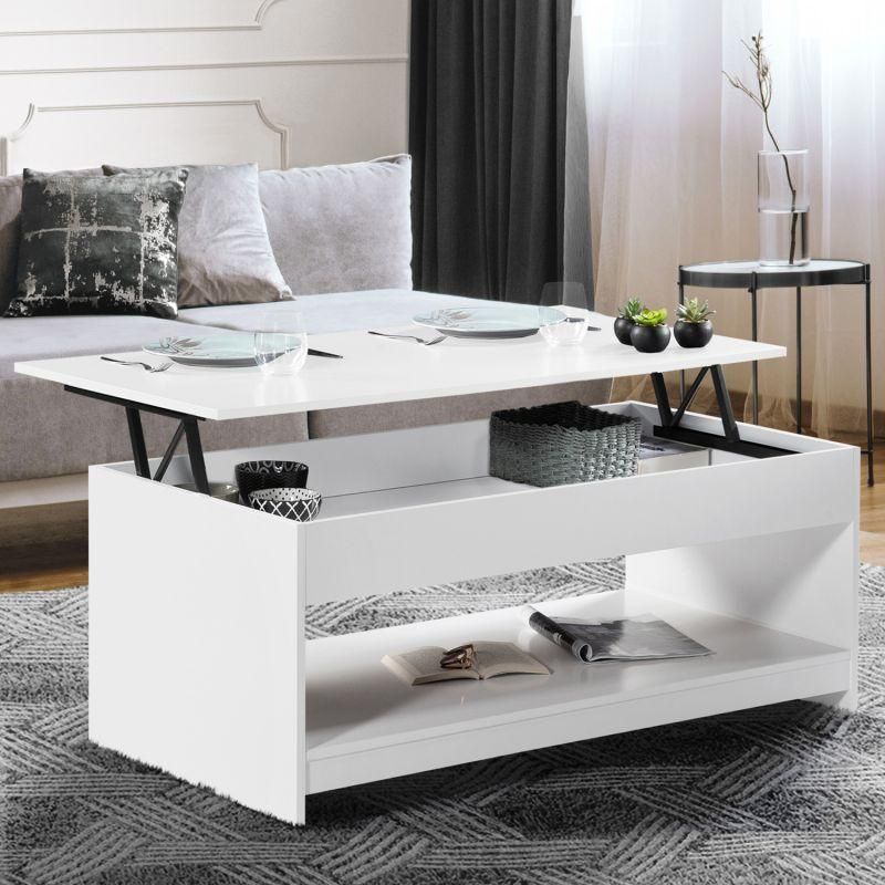Table Basse Plateau Relevable Soa Bois Blanc - 7