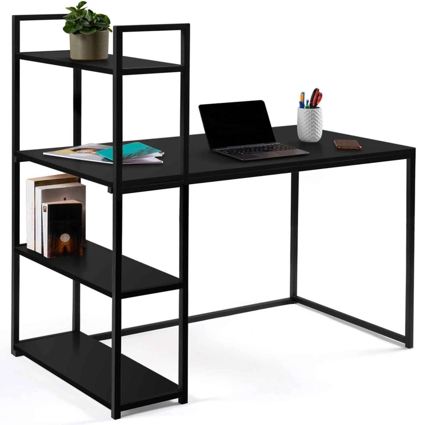 Bureau Biblioth�que Delson Noir Design Industriel - 2