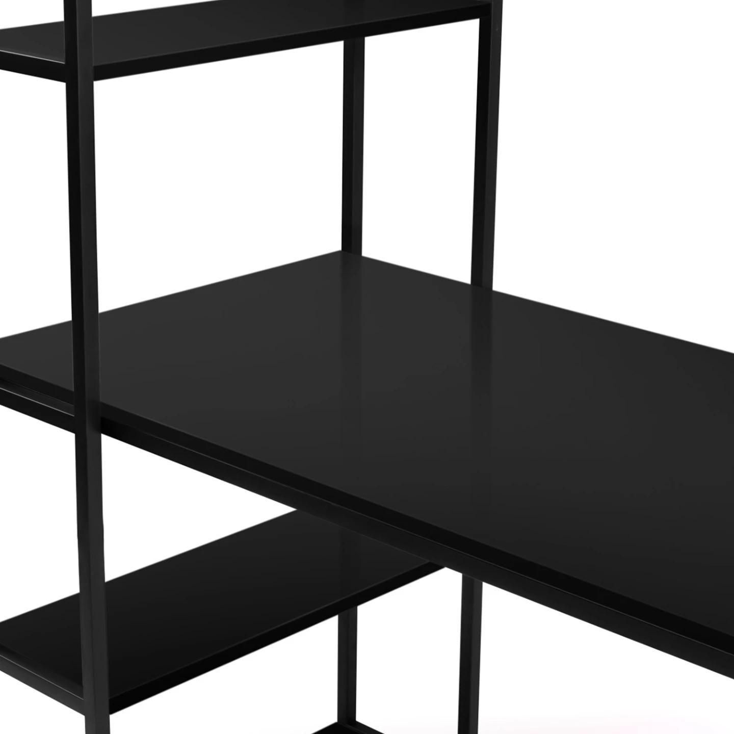 Bureau Biblioth�que Delson Noir Design Industriel - 5