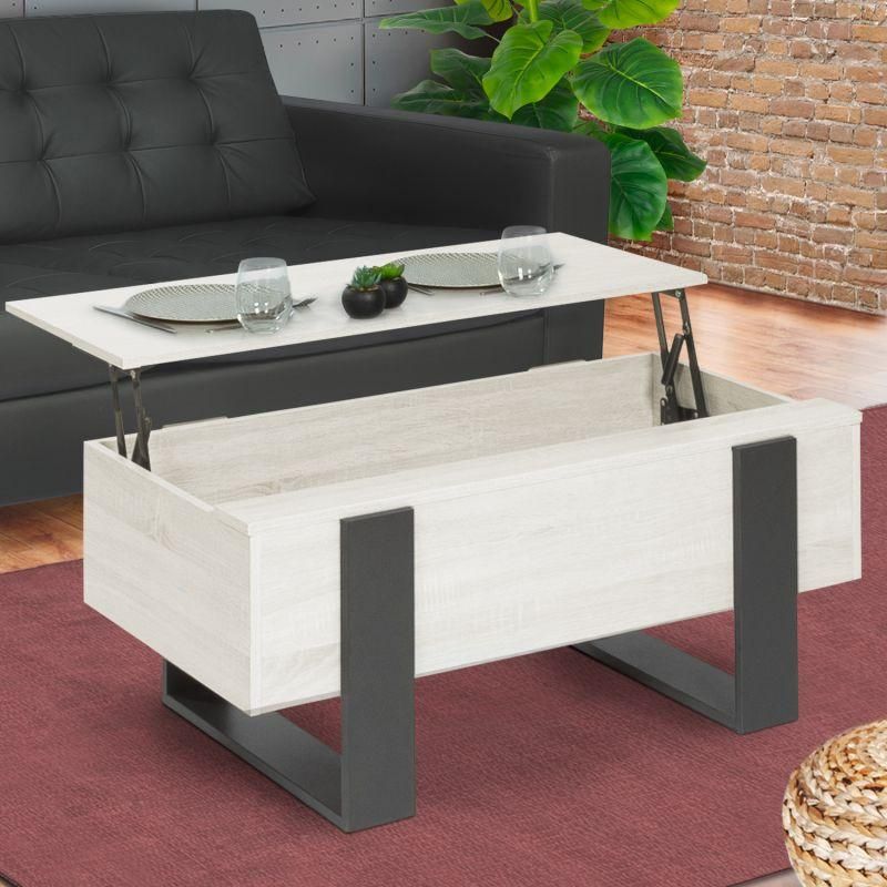 Table Basse Plateau Relevable Phoenix Bois Gris - 8