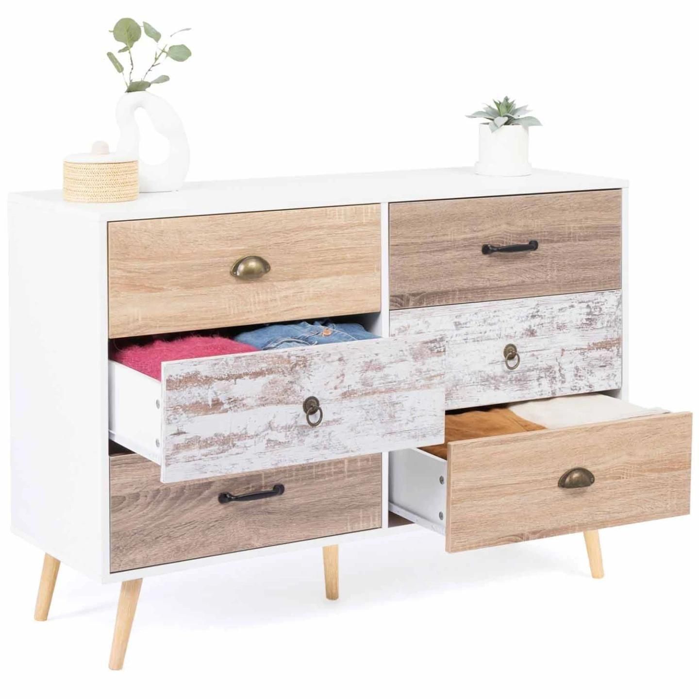 Commode 6 Tiroirs Bahia 115 Cm Scandinave - 4