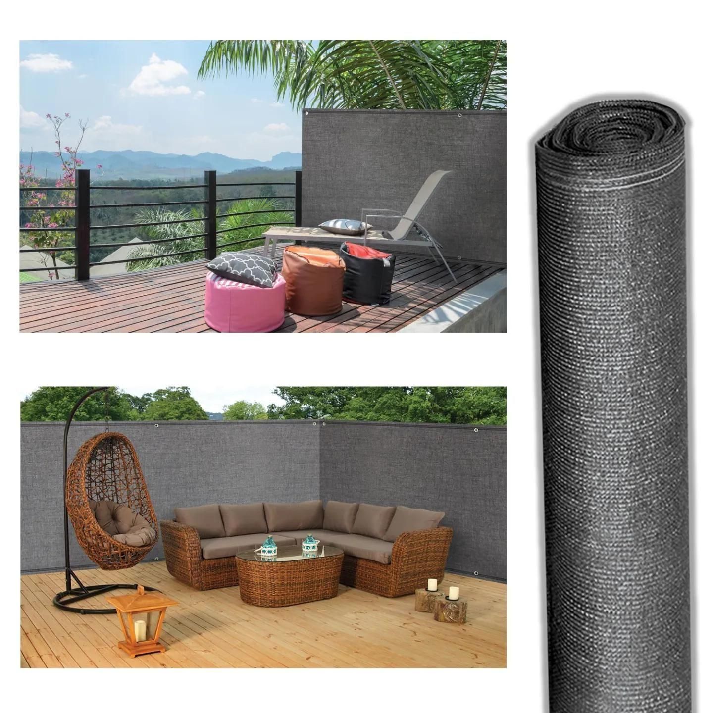 Brise Vue Renforc 1 X 10 M Gris 220 Gr/M Luxe Pro - 6
