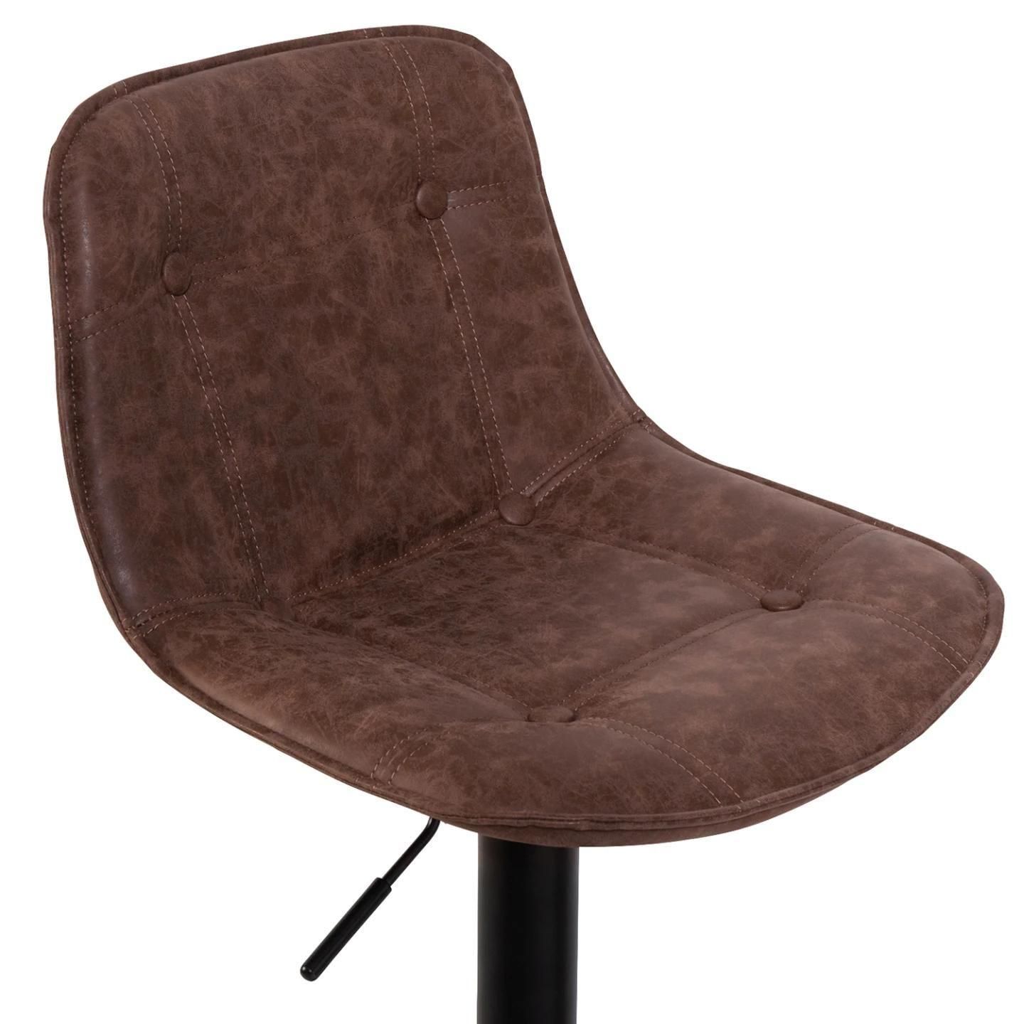 Lot De 4 Tabourets De Bar Denver Marron Vintage - 7