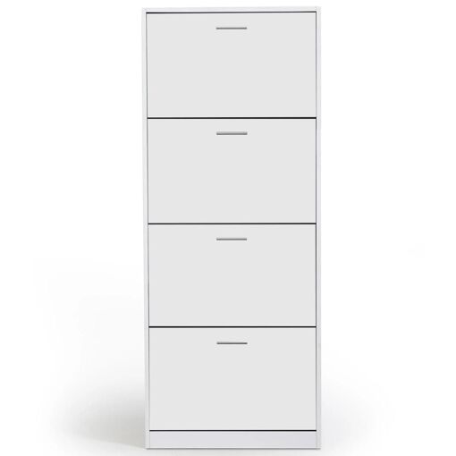 Meuble � Chaussures 4 Portes Blanc - 3