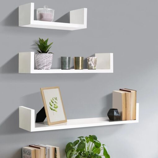 Lot De 3 �tag�res Murales Blanches