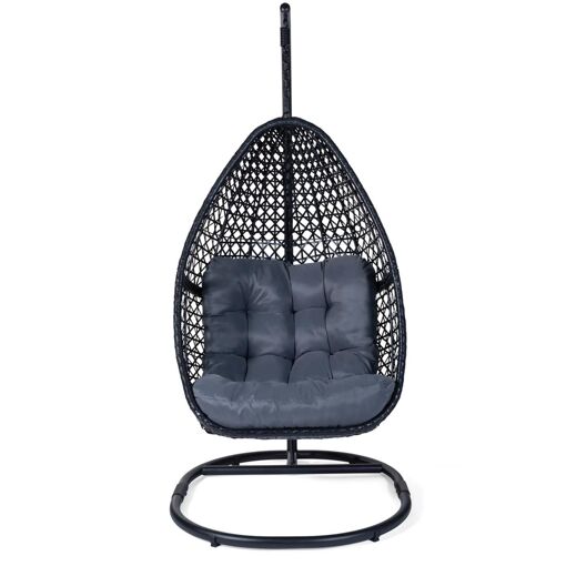 Fauteuil Lune Suspendu Ajour� Avec Coussin Gris - 3