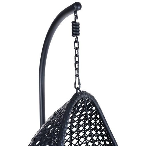 Fauteuil Lune Suspendu Ajouré Avec Coussin Gris - 6