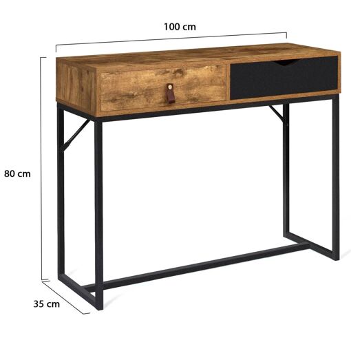Console Chicago 2 Tiroirs Design Industriel - 8