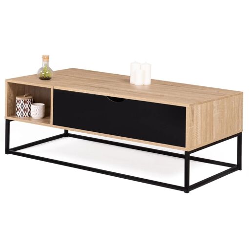Table Basse Plateau Relevable Boston Avec Rangements Design Industriel - 4