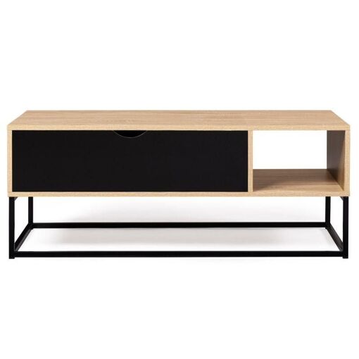 Table Basse Plateau Relevable Boston Avec Rangements Design Industriel - 6
