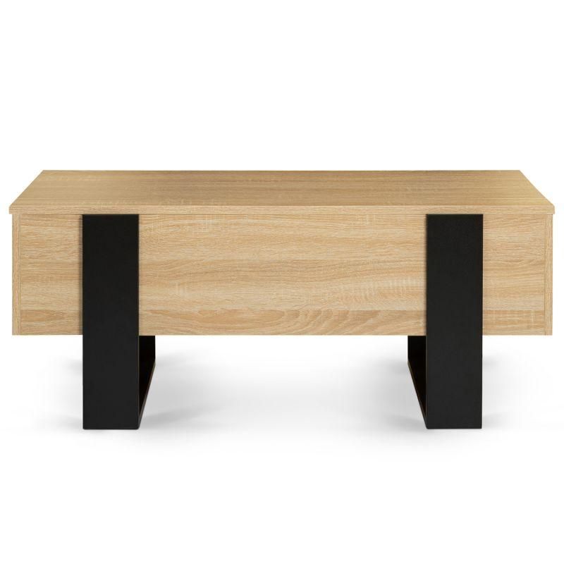 Table Basse Plateau Relevable Phoenix Bois Et Noir - 6