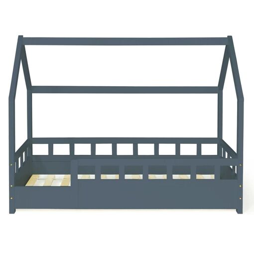 Lit Cabane Enfant 80 X 160 Cm Neree Gris - 4