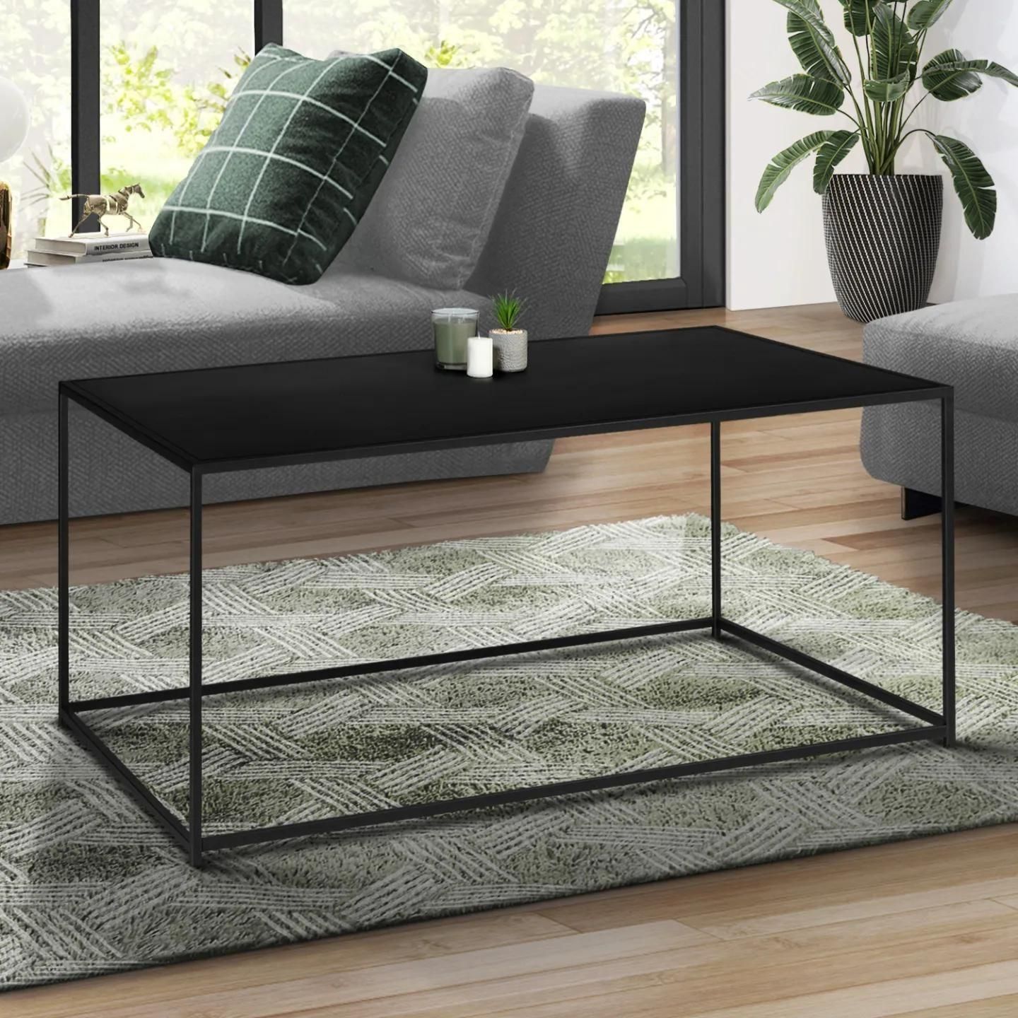 Table Basse Davis En M�tal Noir Mat Design Industriel