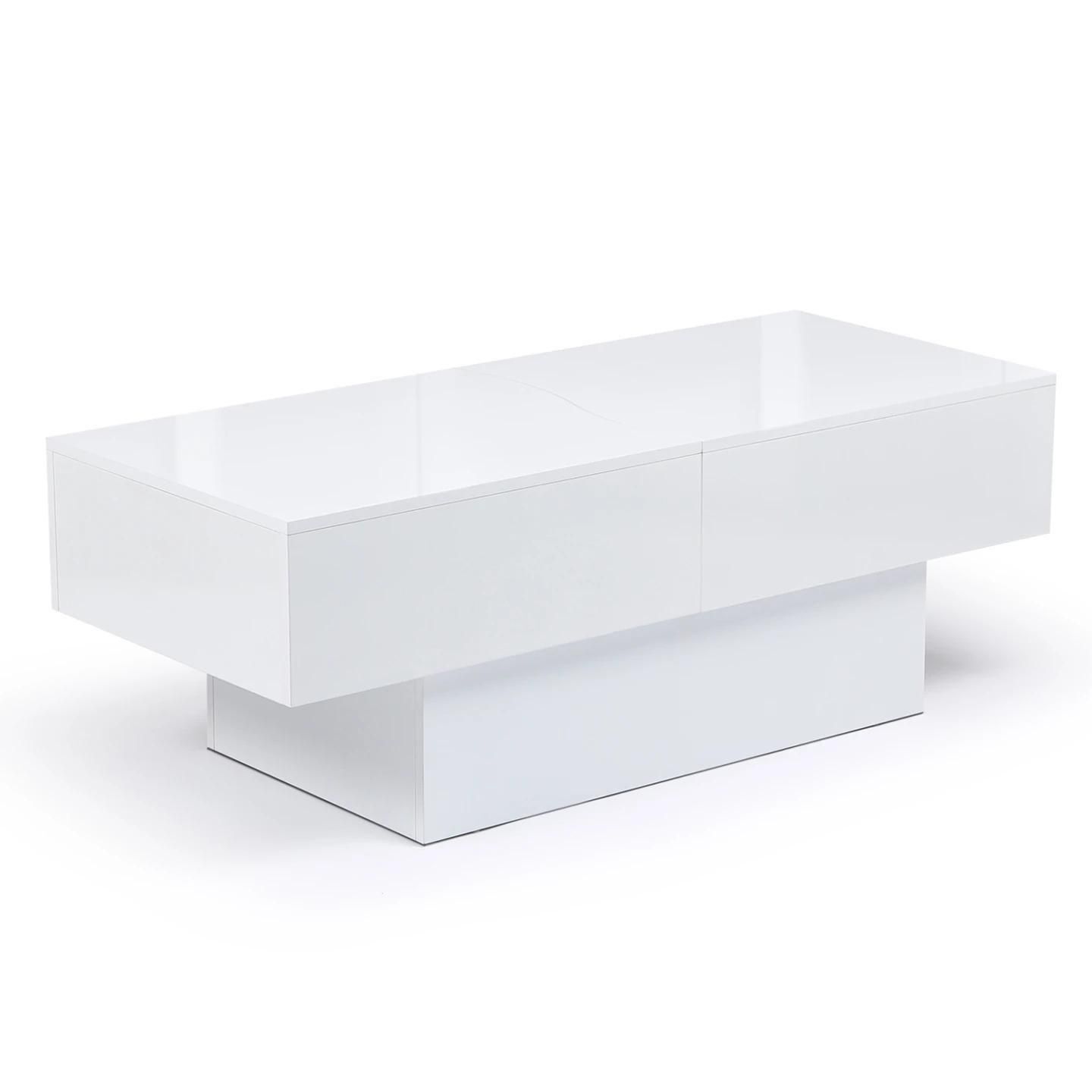 Table Basse Coulissante Marta Bois Blanc - 4