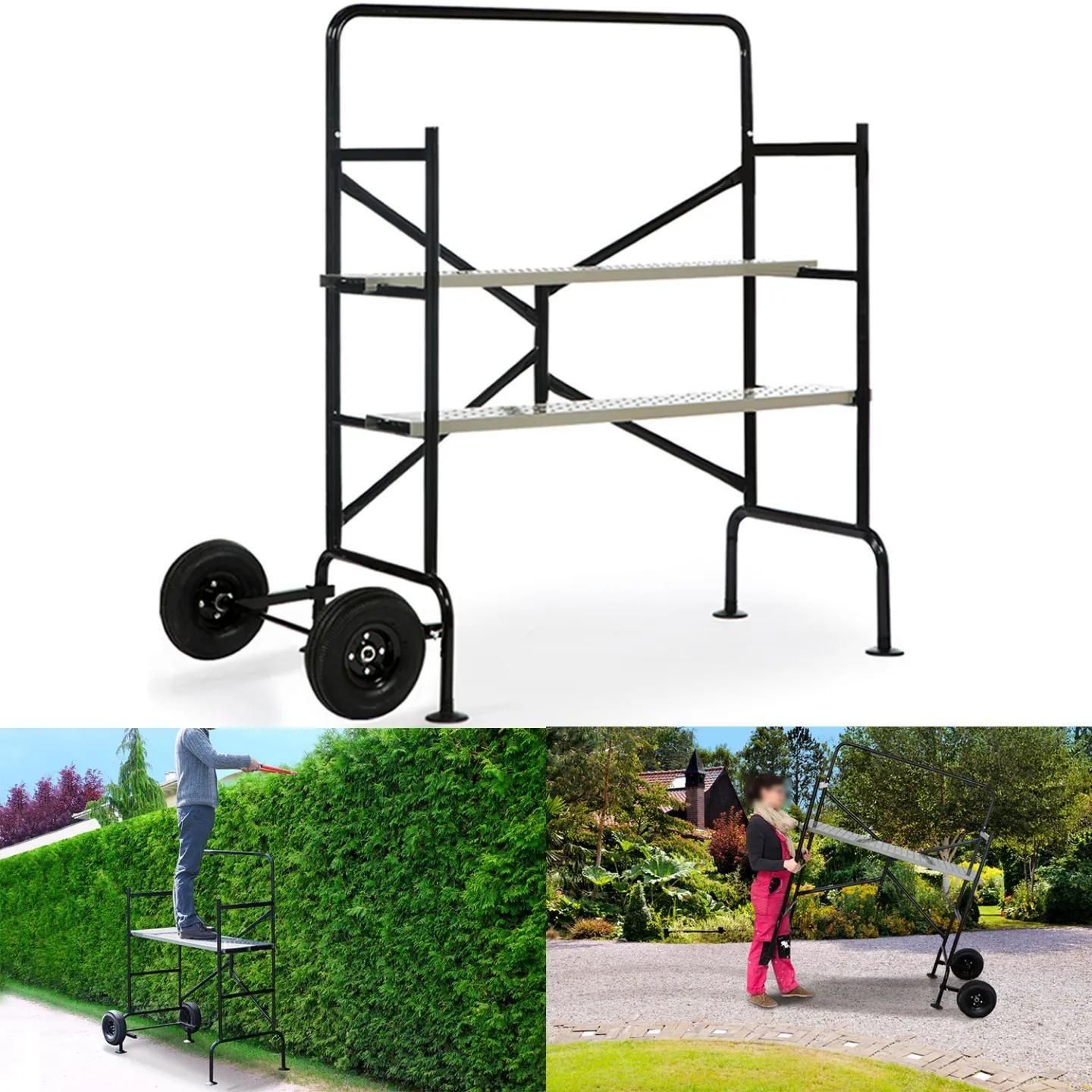 Echafaudage mobile sur roues L.140xl.78xH.135 CM avec 2 plateformes - 6