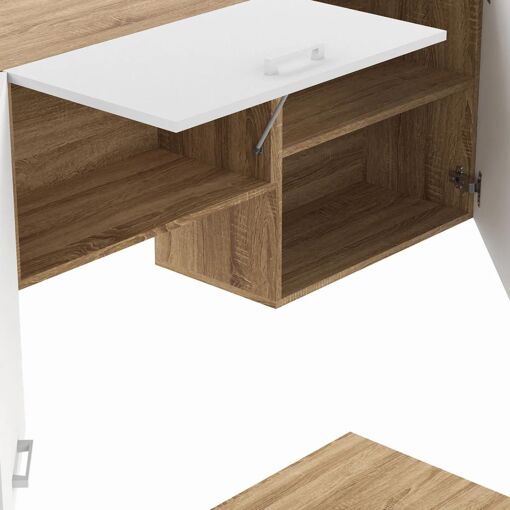 Cuisine Compl�te 240 Cm Subtil Avec Plan De Travail 7 �l�ments Bois Et Blan... - 6